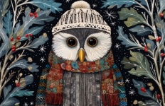 Winter Owl Digital Painting