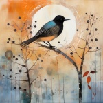 Autumn Bird Calendar Art