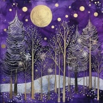 Purple Winter Forest