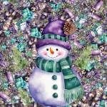 Purple Christmas Snowman Collage