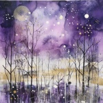 Purple Winter Whimsical Art