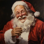 Santa Claus Enjoying Wine