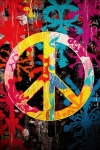 Colorful Grunge Peace Symbol
