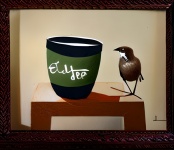 Abstract Bird And Coffee Tea