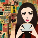 Abstract Coffee Tea Montage Poster
