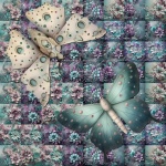 Purple And Aqua Butterfly Art