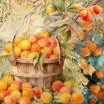 Peach Harvest Calendar Art