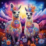 Whimsical Llama Digital Art