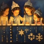Hanukkah Children With Candles Art