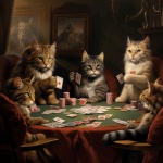 Cat Playing Poker Art