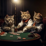 Cats Playing Poker Art