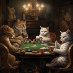 Cats Playing Poker Art