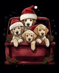 Christmas Puppies Calendar Art