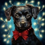 Christmas Black Dog