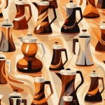 Abstract Coffee And Tea Pots Art