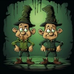 Two Cartoon Leprechauns