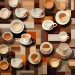 Geometric Flat Lay Cups Of Coffee
