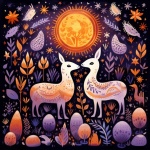 Whimsical Llama Calendar Art