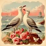 Valentine Seagull Calendar Art