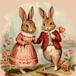 Valentine Rabbit Calendar Art