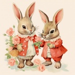 Valentine Rabbit Calendar Art