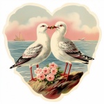 Valentine Seagull Calendar Art