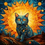 Black Cat Galactic Sun Art
