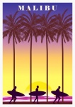 Malibu Sunset Travel Poster