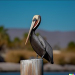 Pelican Perched On Piling