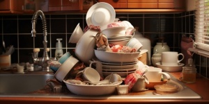 Pile Of Dirty Dishes