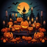 Pumpkins And Candles Calendar Art