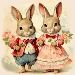 Rabbits In Love Calendar Art