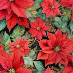 Red Poinsettia Seamless Paper