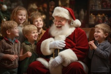 Santa And Children