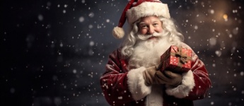Santa Holding A Gift
