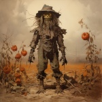 Scarecrow Creature Halloween Art