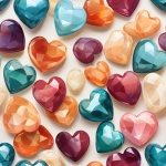 Seamless Pattern Jeweled Hearts