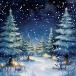 Snow Covered Trees Illustration