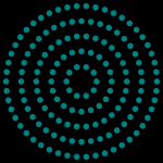 Teal Circles Concentric Pattern