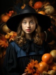 Vintage Autumn Girl Portrait