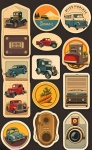 Vintage Car Stickers