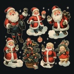 Vintage Christmas Art Stickers
