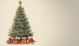 Vintage Christmas Tree Illustration