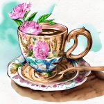 Vintage Floral Teacup Art