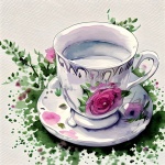 Vintage Floral Teacup Art
