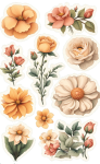 Vintage Flowers Stickers