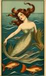 Vintage Illustration Of A Mermaid