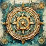 Vintage Nautical Compass Art