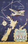 Vintage New Zealand Airways Poster