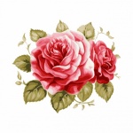 Vintage Roses Watercolor Clipart